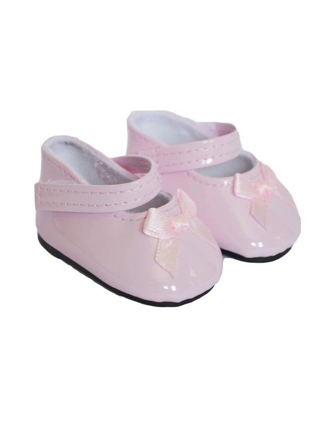 18 Inch Doll Shoes-Pink Bow Mary Janes Fits 18 Inch Girl Dolls and 15 Inch Baby Dolls
